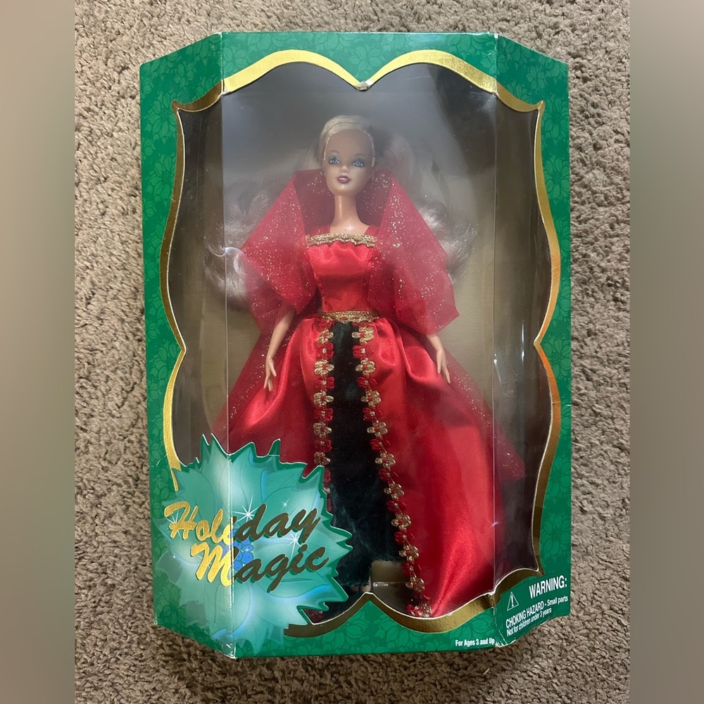Barbie Holiday Magic Doll in Red and Gold year 2001
